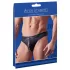 Svenjoyment - glänzender Herren-String mit Strass-Reißverschluss (schwarz) - M