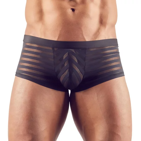 Transparente, gestreifte Boxershorts (schwarz)