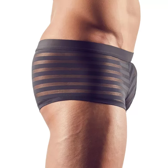 Transparente, gestreifte Boxershorts (schwarz) - M