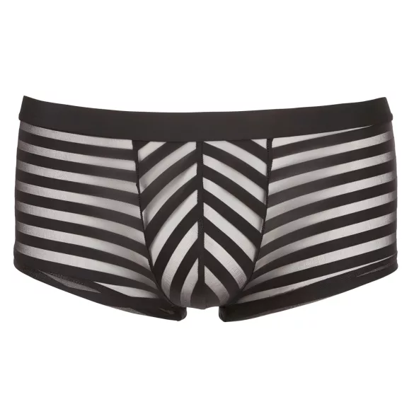 Transparente, gestreifte Boxershorts (schwarz) - M