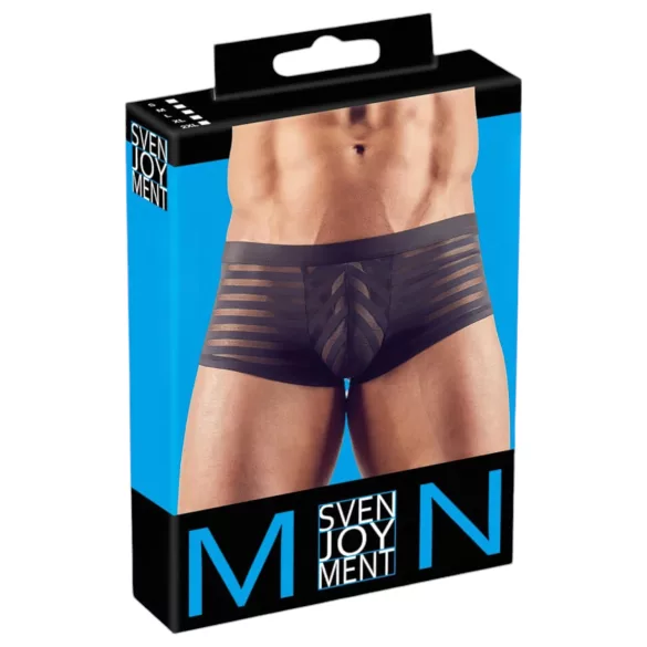 Transparente, gestreifte Boxershorts (schwarz) - XL