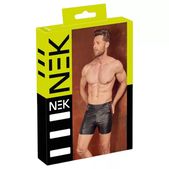 NEK - Langer Männer-Shorts mit Metallschnalle (Schwarz)