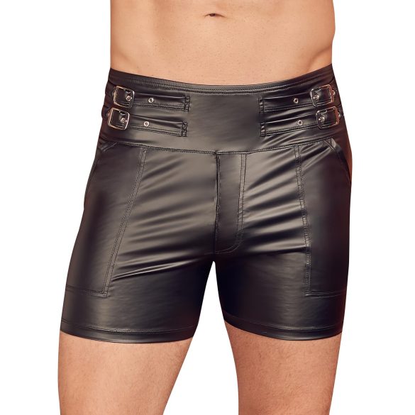 NEK - Langer Männer-Shorts mit Metallschnalle (Schwarz) - M
