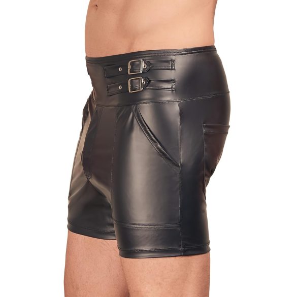 NEK - Langer Männer-Shorts mit Metallschnalle (Schwarz) - M