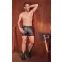 NEK - Langer Männer-Shorts mit Metallschnalle (Schwarz) - L