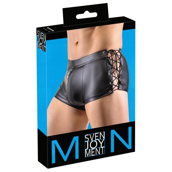 Svenjoyment - Matt-Boxershorts mit seitlicher Schnürung (Schwarz) - XL