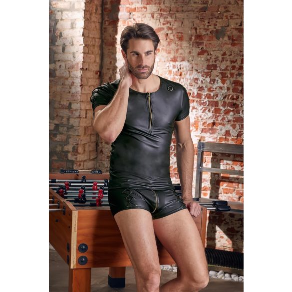 NEK - Mattes Herren-Shirt mit kurzen Ärmeln (schwarz) - L