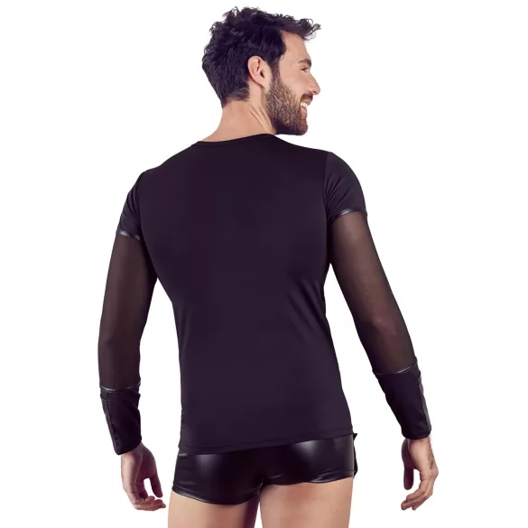 NEK - Langarmshirt mit Kreuzträger für Herren (schwarz)