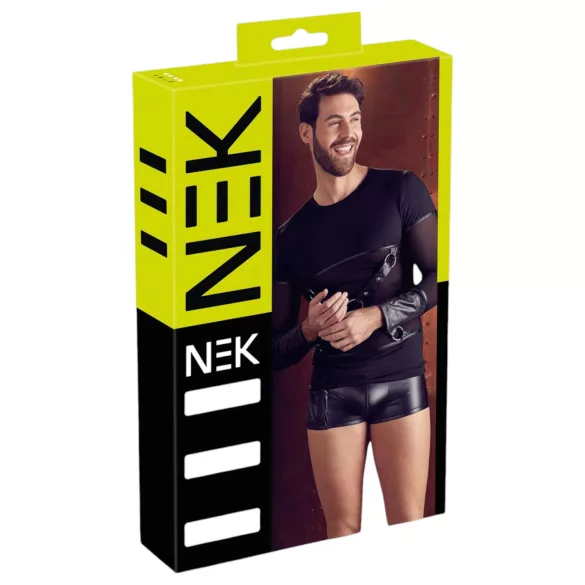 NEK - Langarmshirt mit Kreuzträger für Herren (schwarz) - M