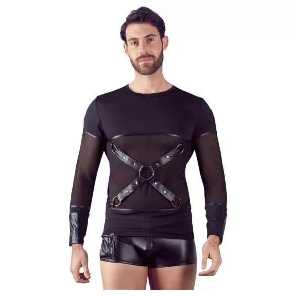 NEK - Langarmshirt mit Kreuzträger für Herren (schwarz) - M