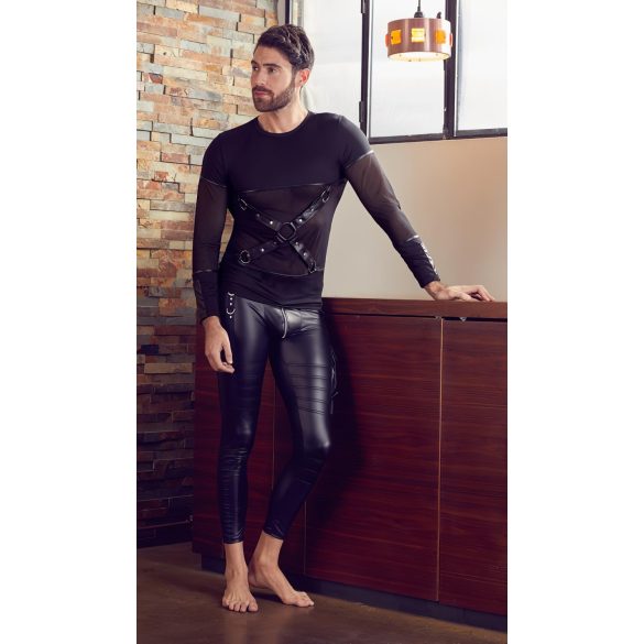 NEK - Langarmshirt mit Kreuzträger für Herren (schwarz) - M