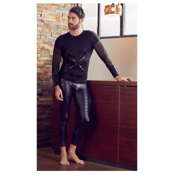 NEK - Langarmshirt mit Kreuzträger für Herren (schwarz) - L