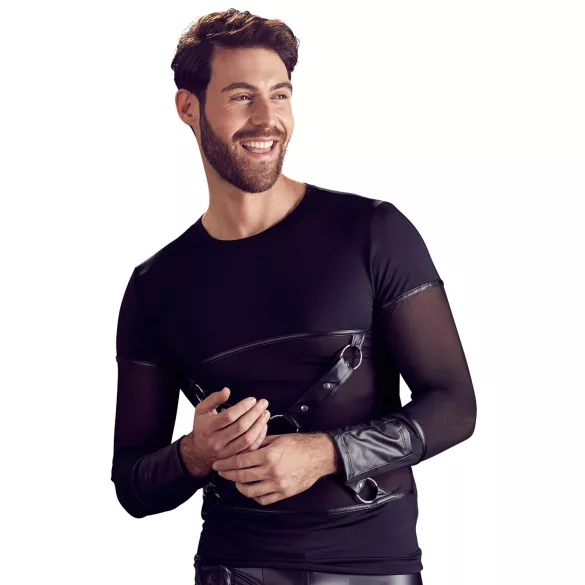 NEK - Langarmshirt mit Kreuzträger für Herren (schwarz) - XL