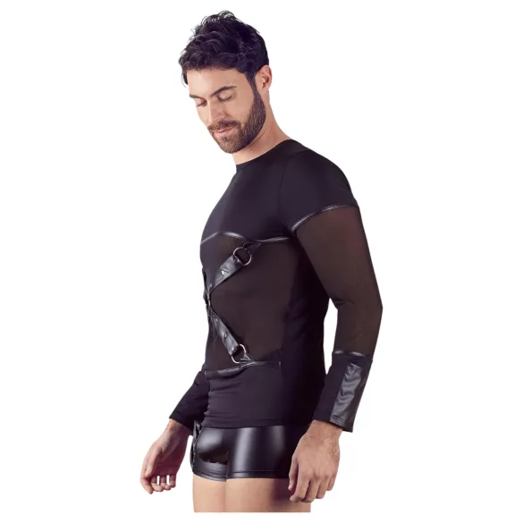 NEK - Langarmshirt mit Kreuzträger für Herren (schwarz) - XL