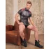 NEK - Herren-Shirt mit roten Einsätzen und Reißverschluss (schwarz) - M