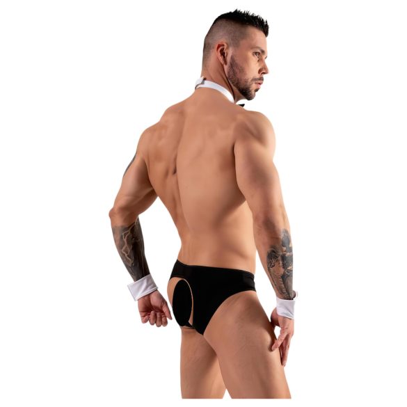 Svenjoyment - Herren Kellner-Tanga-Set (schwarz-weiß) - M