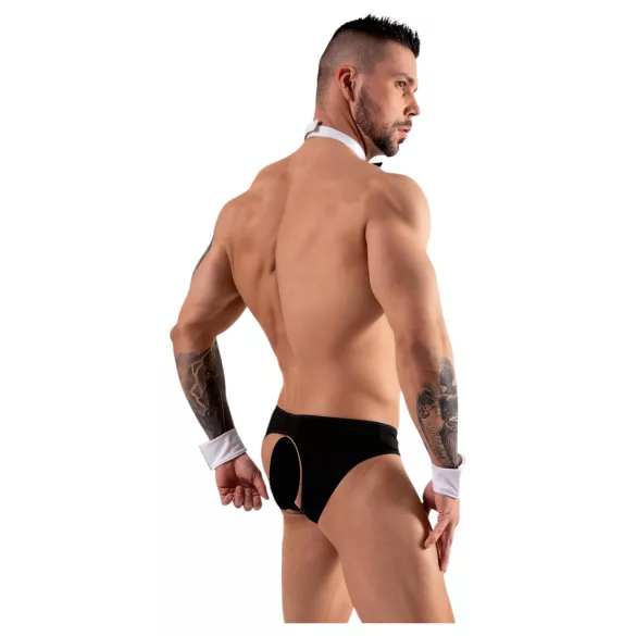 Svenjoyment - Herren Kellner-Tanga-Set (schwarz-weiß) - XL