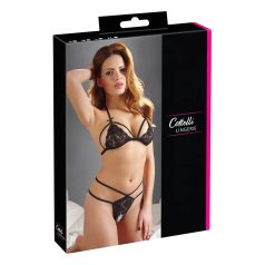 Cottelli - Offenes Spitzen-Set (schwarz) - M