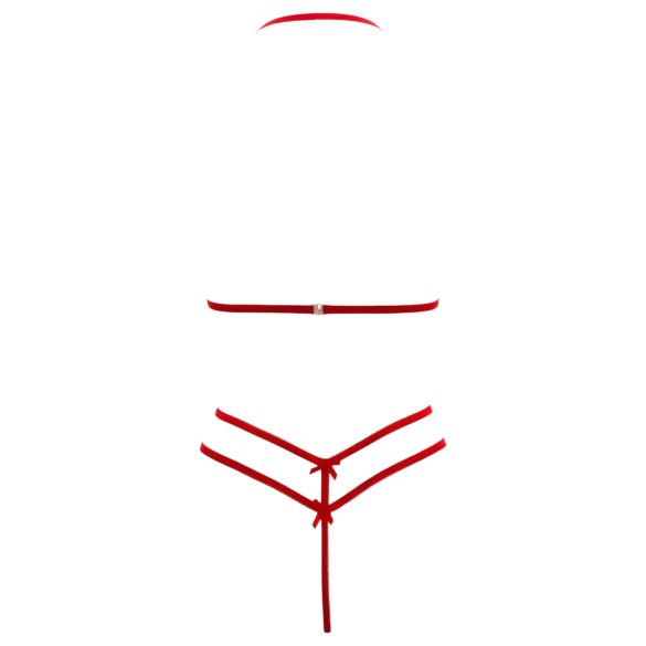 Cottelli - offenes Spitzen-BH-Set (rot) - XL