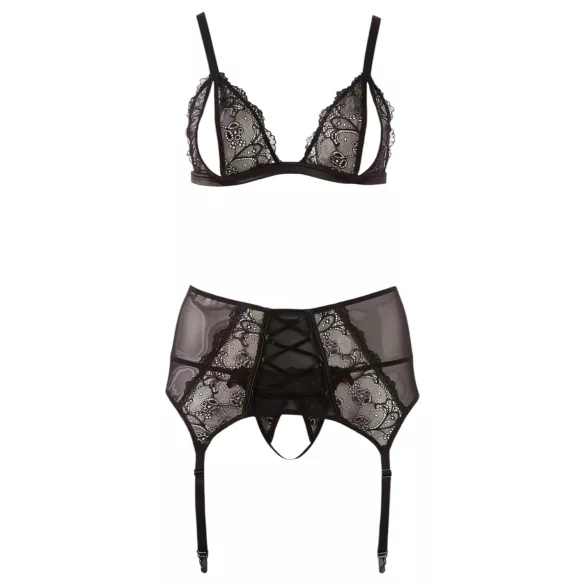 Cottelli Plus Size - Verführerisches Dessous-Set (schwarz) - XXXL