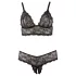 Cottelli Plus Size - Spitzen-BH-Set (schwarz) - XXL