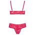 Cottelli Plus Size - weiches Spitzen-BH-Set (rot)