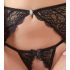 Abierta Fina - Glänzendes Spitzenzauber-BH-Set (Schwarz) - L