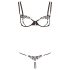 Cottelli - Glänzendes besticktes BH-Set (Schwarz) - L