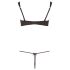 Cottelli - Glänzendes besticktes BH-Set (Schwarz) - L