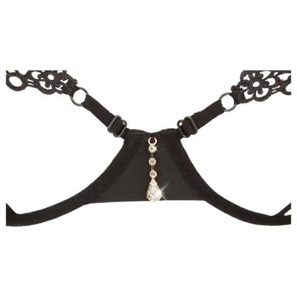 Cottelli - Funkelndes besticktes BH-Set (schwarz) - L