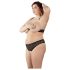 Cottelli Plus Size - Perlen-BH-Set (schwarz) - 3XL