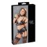 Cottelli Bondage - Glänzendes Spitzenwäsche-Set (4-teilig)