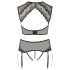 Cottelli Plus Size - Strass und Spitze Dessous Set (schwarz) - 2XL