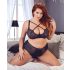 Cottelli Plus Size - Kreuzträger-BH und Slip (Schwarz)