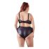 Cottelli Plus Size - Kreuzträger-BH und Slip (Schwarz)