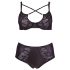 Cottelli Plus Size - Kreuzträger-BH und Slip (Schwarz) - 85E/L