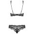 Obsessive Luvae - Blumen & Strass BH-Set (schwarz)