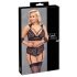 Cottelli Bondage Plus Size - Spitzen-BH-Set (schwarz)