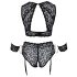 Cottelli Bondage Plus Size - Spitzen-BH-Set (schwarz)