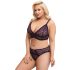 Cottelli Plus Size - Transparentes BH-Set mit Muster (Lila)