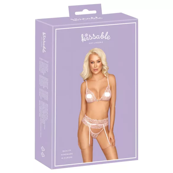 Kissable - spitzen Dessous-Set (Rosa)