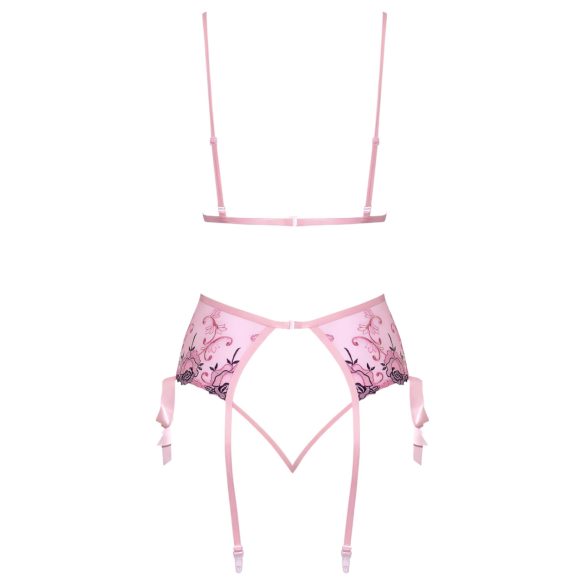 Kissable - Verführerisches Dessous-Set mit Rosenstickerei (Pink)