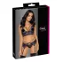 Cottelli - 3-teiliges Spitzenwäsche-Set (schwarz-violett)