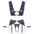 Cottelli Bondage - Dessous-Set und Handschellen (Schwarz-Lila) - M