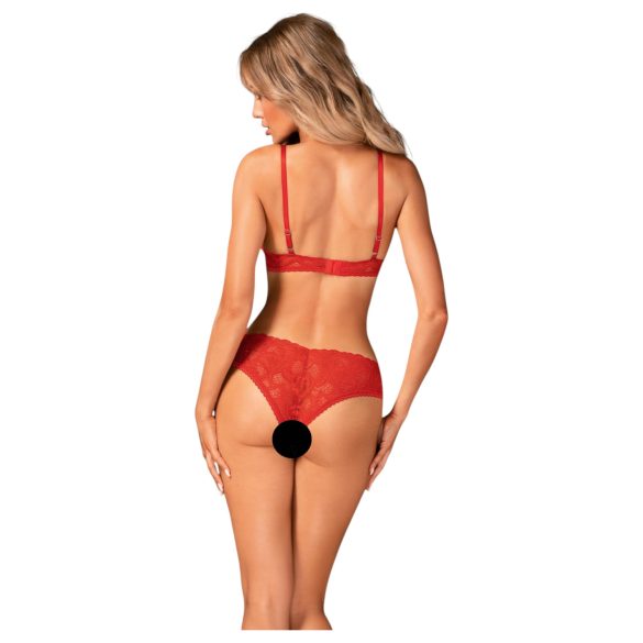 Obsessive Atenica - Rotes Kreuzträger-Dessous-Set - M/L