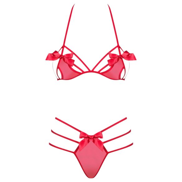 Obsessive Giftella - Schleifen Lingerie-Set (Rot)