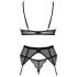Obsessive Chemeris - BH-Set mit Strumpfhalter (schwarz) - M/L