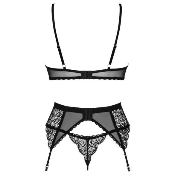 Obsessive Chemeris - BH-Set mit Strumpfhalter (schwarz)