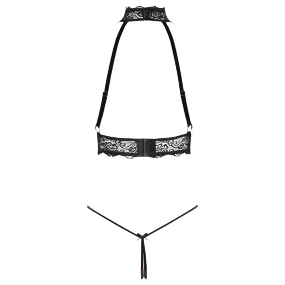 Abierta Fina - Offenes Kettendessous-Set (Schwarz)