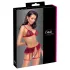 Cottelli - kariertes Dessous-Set mit Strapsen (rot kariert)